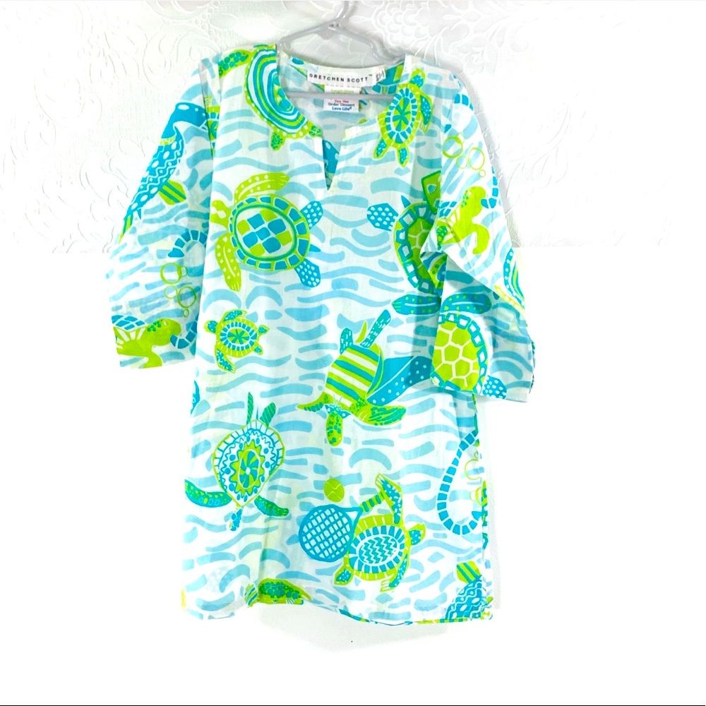 Gretchen Scott Kids Blue Green Size 8-10 Tunic